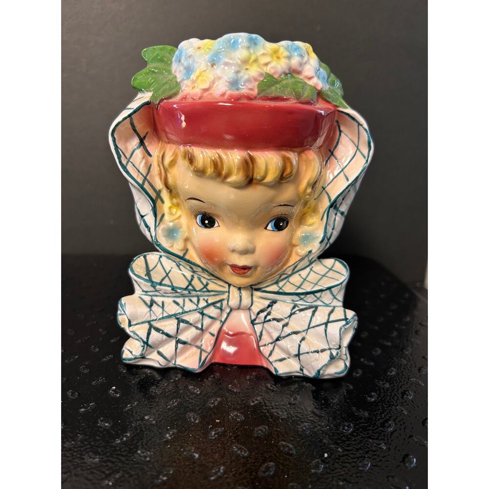 vintage 1950s lady head vase